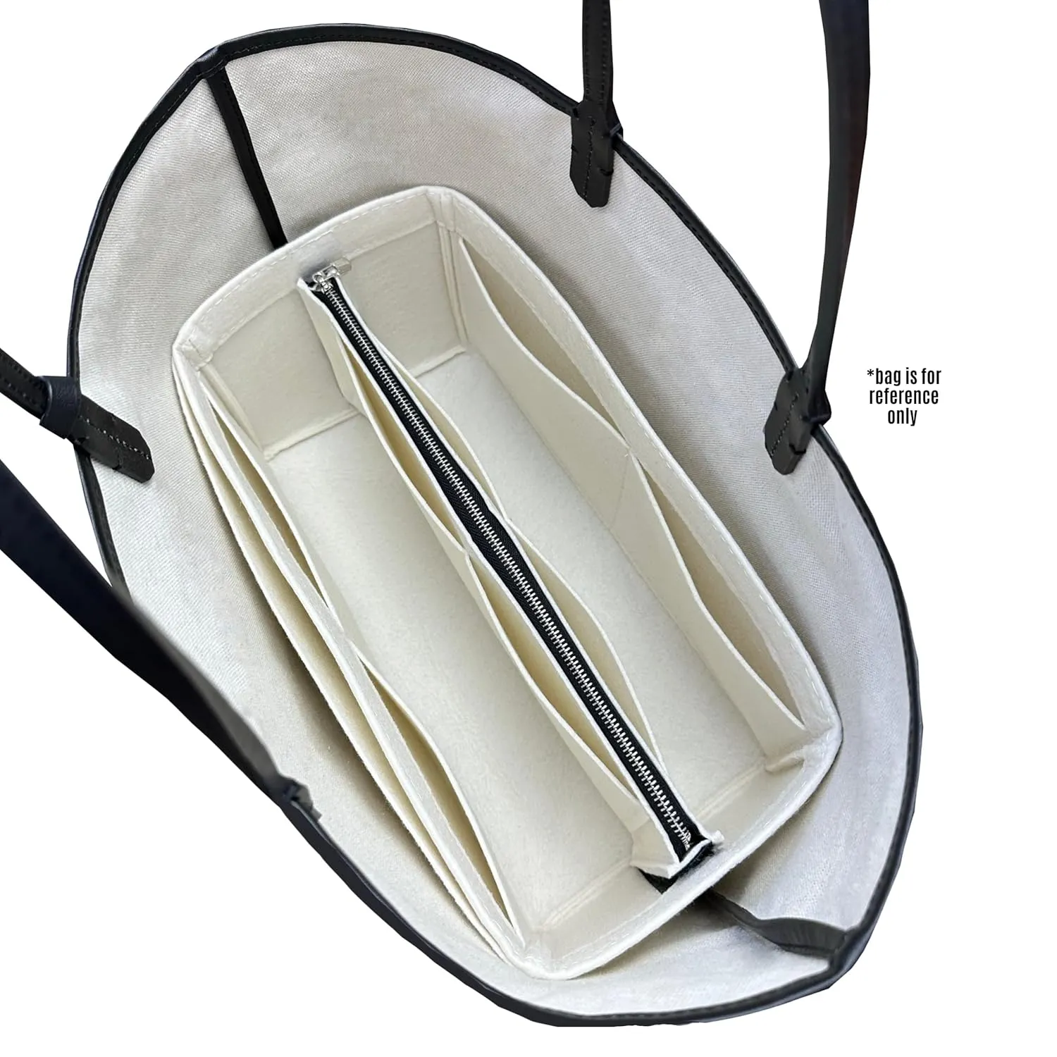 Bag Organizer for St louis PM Bag Organizer St Louis GM Tote Bag Insert Handmade 3mm Premium Felt Snug Sturdy Silver Zipper (For St Louis PM, Beige)