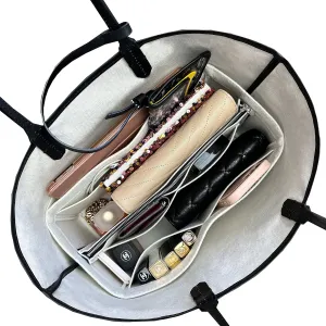 Bag Organizer for St louis PM Bag Organizer St Louis GM Tote Bag Insert Handmade 3mm Premium Felt Snug Sturdy Silver Zipper (For St Louis PM, Beige)