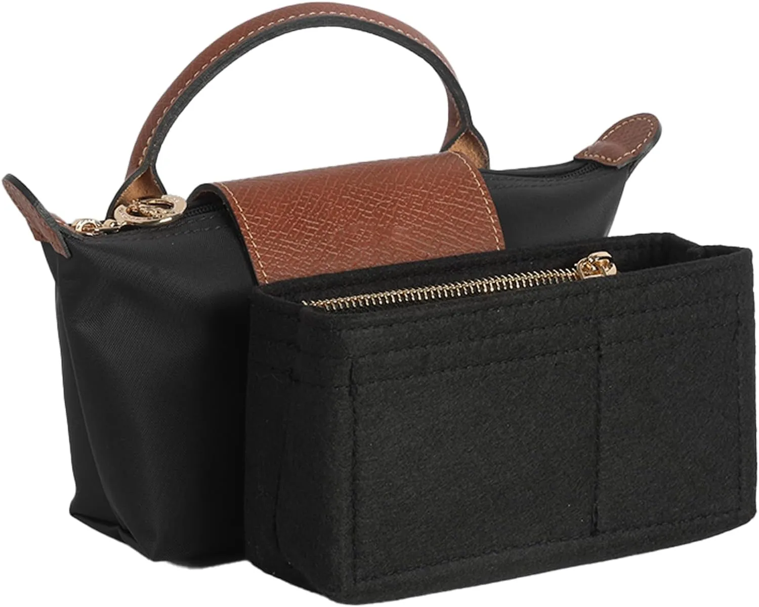 Bag Organizer Insert for Tote Bag, Felt Purse Organizer Handbag Backpack Compatible with Longchamp, Le Pliage, LV, Coach