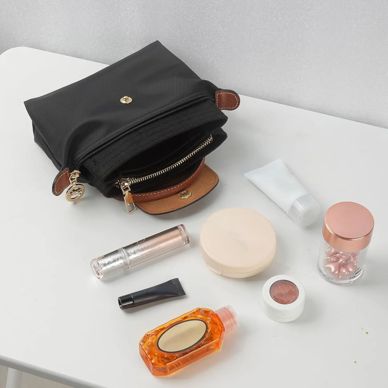 Bag Organizer Insert for Tote Bag, Felt Purse Organizer Handbag Backpack Compatible with Longchamp, Le Pliage, LV, Coach