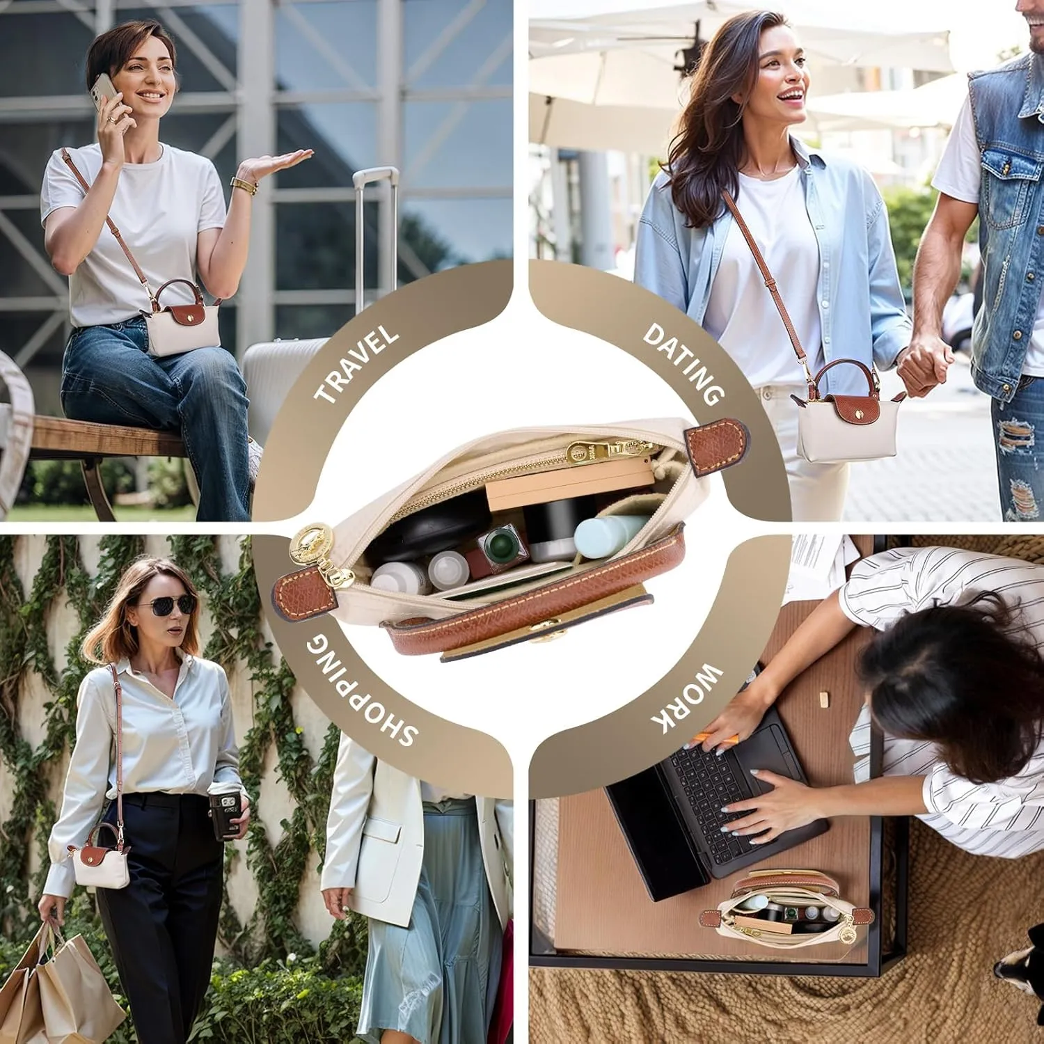 Bag Organizer Insert for Tote Bag, Felt Purse Organizer Handbag Backpack Compatible with Longchamp, Le Pliage, LV, Coach