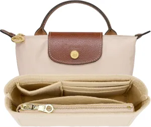 Bag Organizer Insert for Tote Bag, Felt Purse Organizer Handbag Backpack Compatible with Longchamp, Le Pliage, LV, Coach