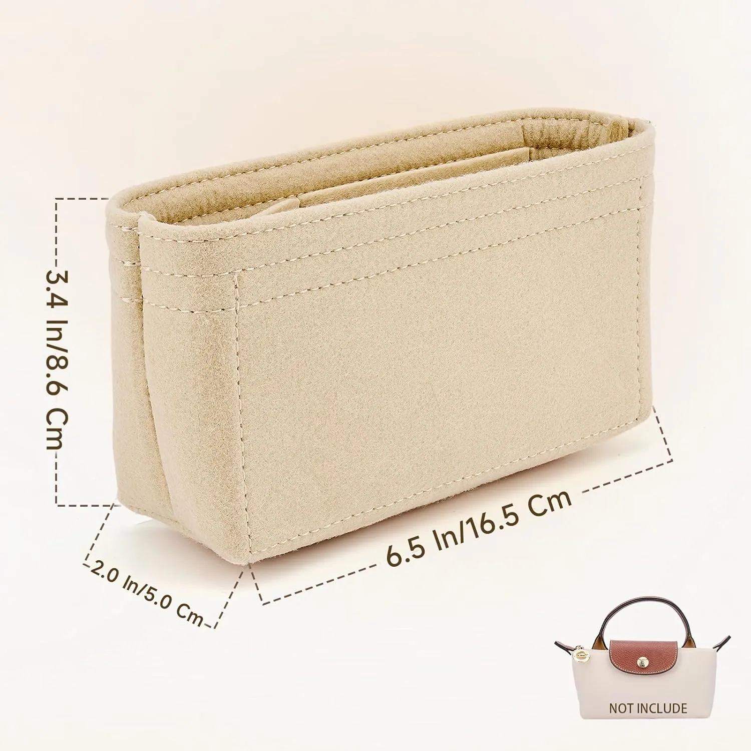 Bag Organizer Insert for Tote Bag, Felt Purse Organizer Handbag Backpack Compatible with Longchamp, Le Pliage, LV, Coach