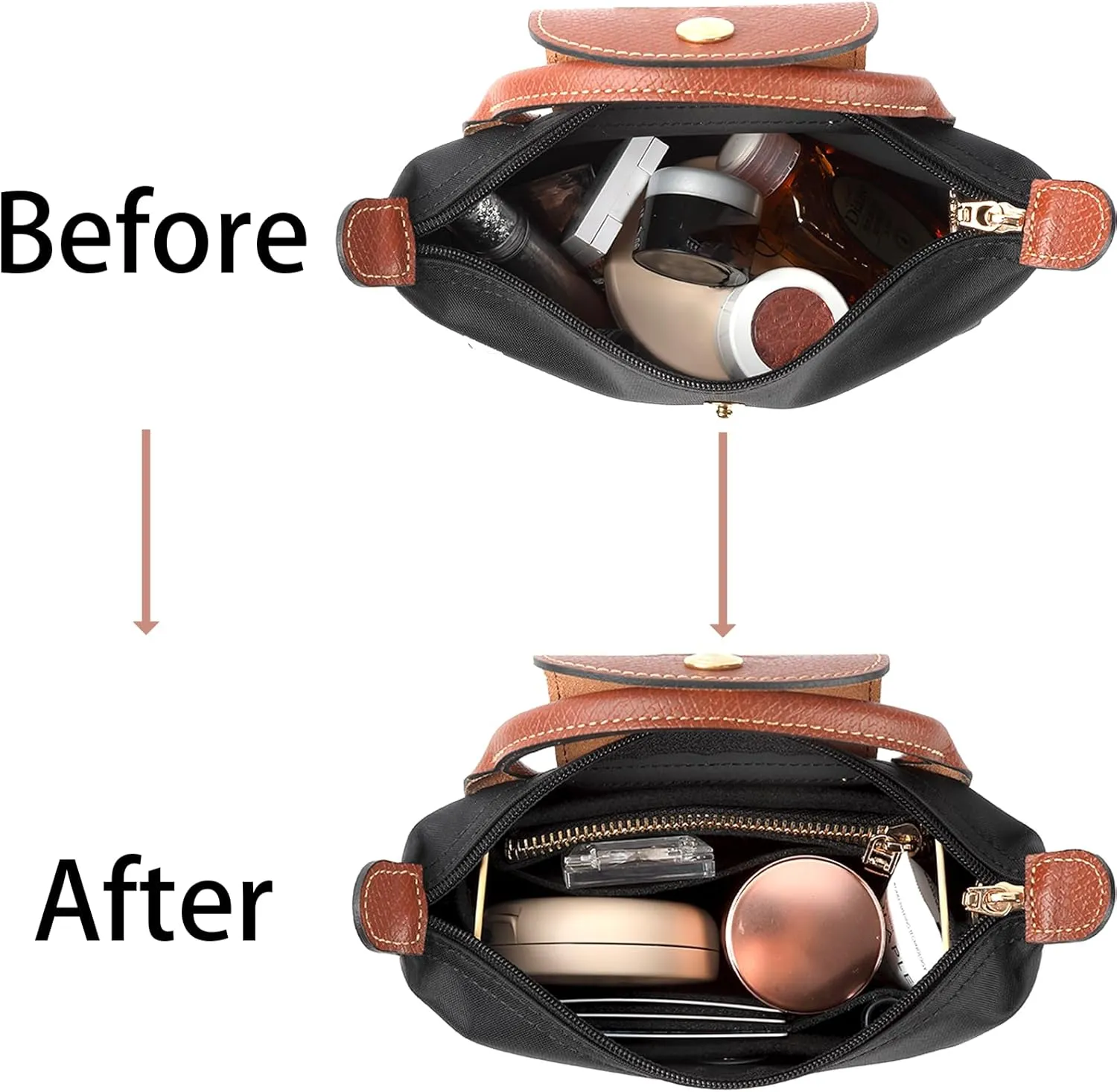 Bag Organizer Insert for Tote Bag, Felt Purse Organizer Handbag Backpack Compatible with Longchamp, Le Pliage, LV, Coach