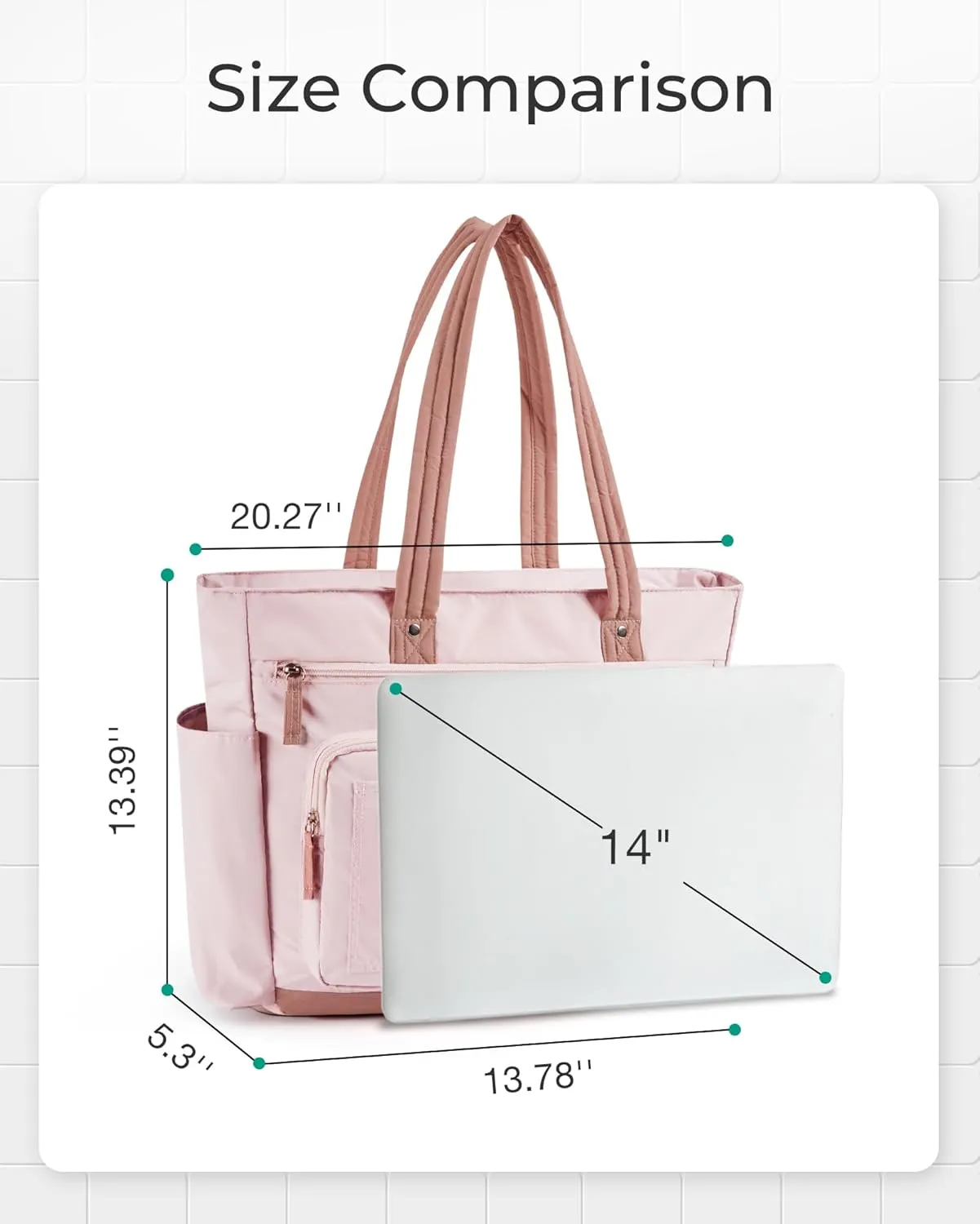 BAGSMART Small Tote Bag for Women, Lightweight Zippered Travel Handbag Casual Purse for Work