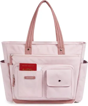 BAGSMART Small Tote Bag for Women, Lightweight Zippered Travel Handbag Casual Purse for Work