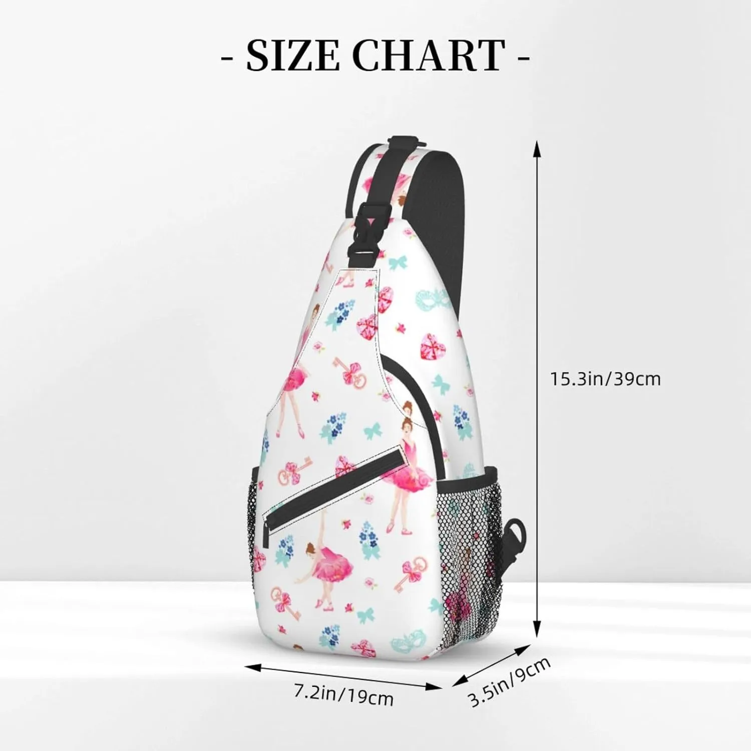 Ballerina Crossbody Bag Dancer Shoulder Bag Backpack Ballet Sling Bag Chest Casual Daypack for Outdoor