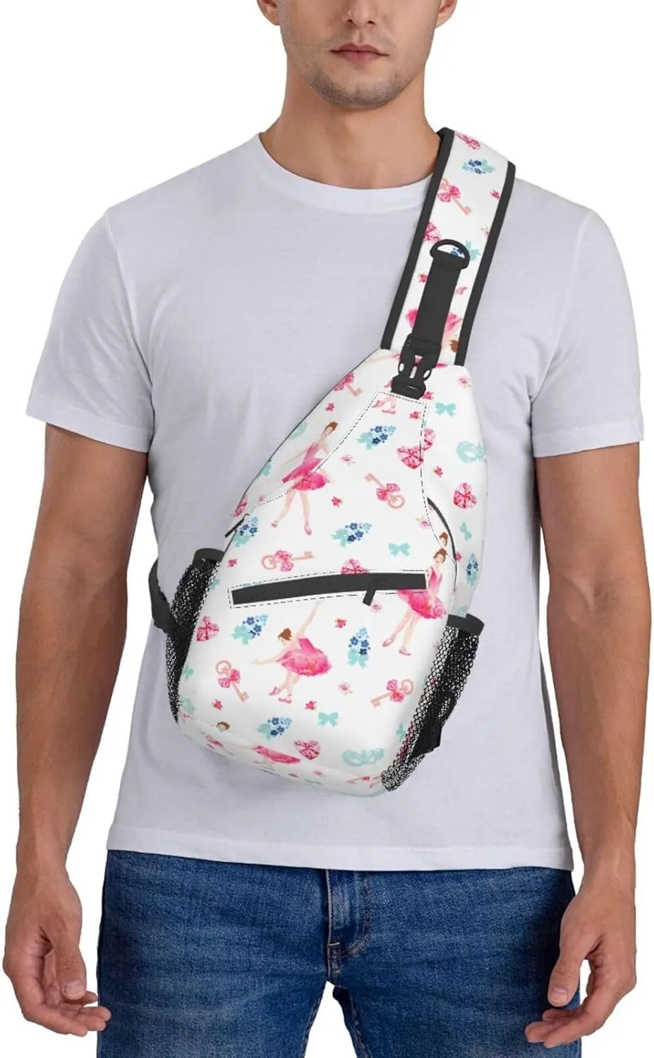 Ballerina Crossbody Bag Dancer Shoulder Bag Backpack Ballet Sling Bag Chest Casual Daypack for Outdoor
