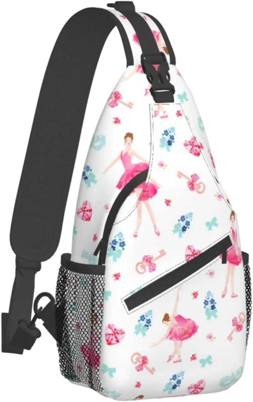 Ballerina Crossbody Bag Dancer Shoulder Bag Backpack Ballet Sling Bag Chest Casual Daypack for Outdoor