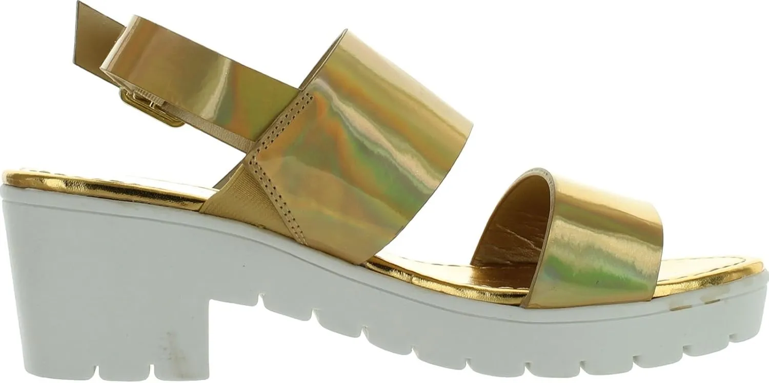 Bamboo Womens Odessa-05 White Sole Dual Strap Sling Back Closure Fashion-Sandals