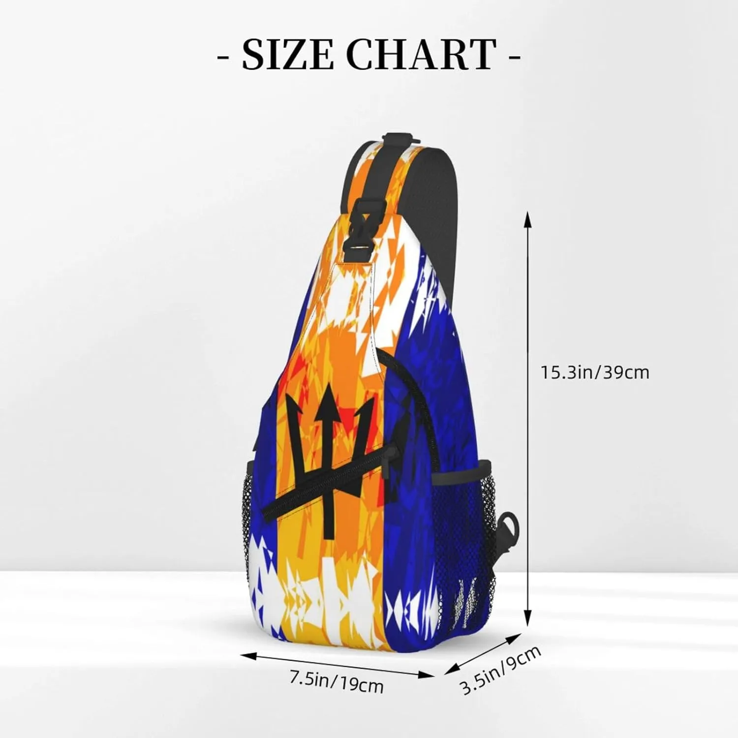 Barbados Shoulder Bag Barbados Flag Sling Backpack Daypack Casual Bag Barbadian Backpack Bag for Outdoor
