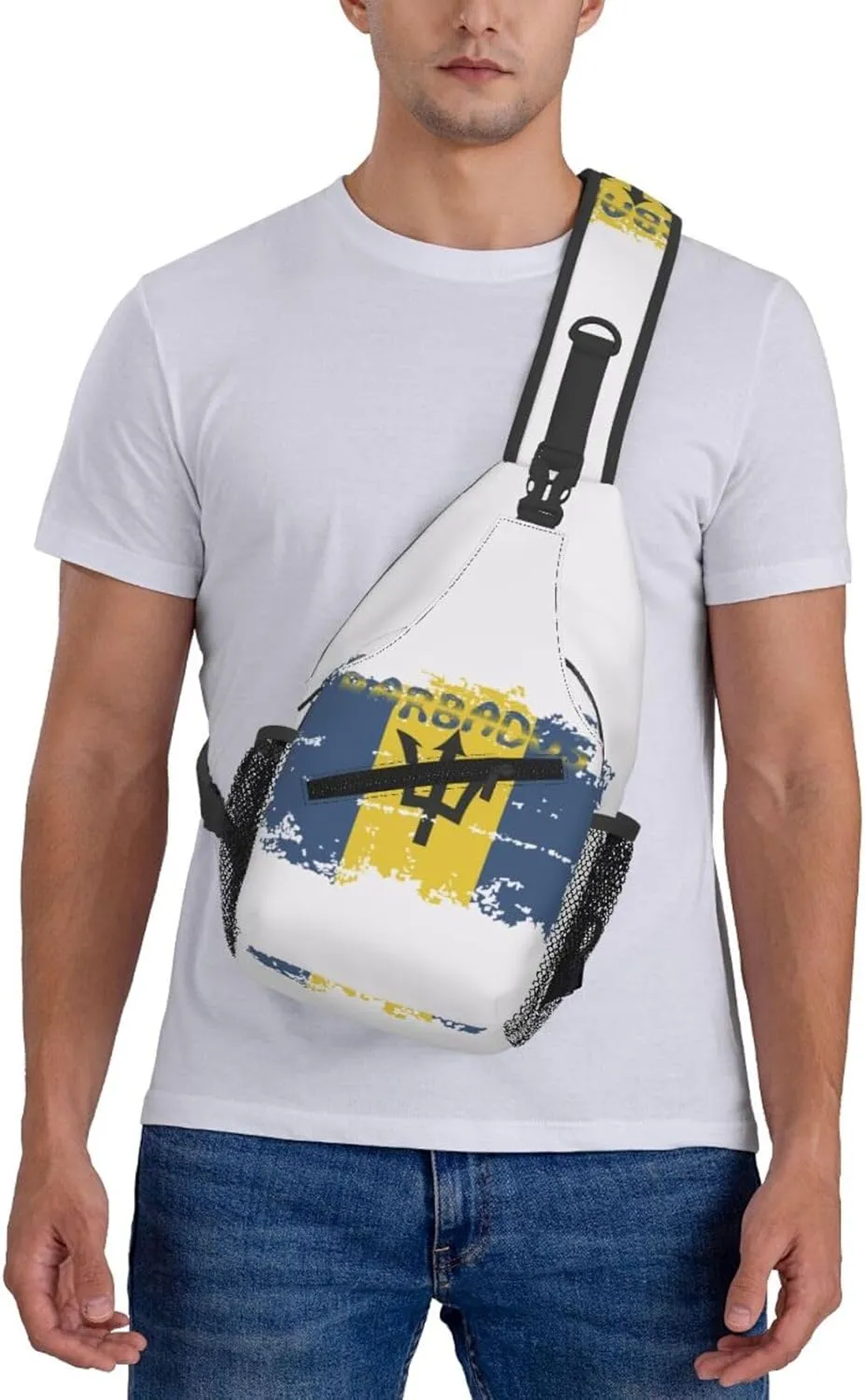 Barbados Shoulder Bag Barbados Flag Sling Backpack Daypack Casual Bag Barbadian Backpack Bag for Outdoor