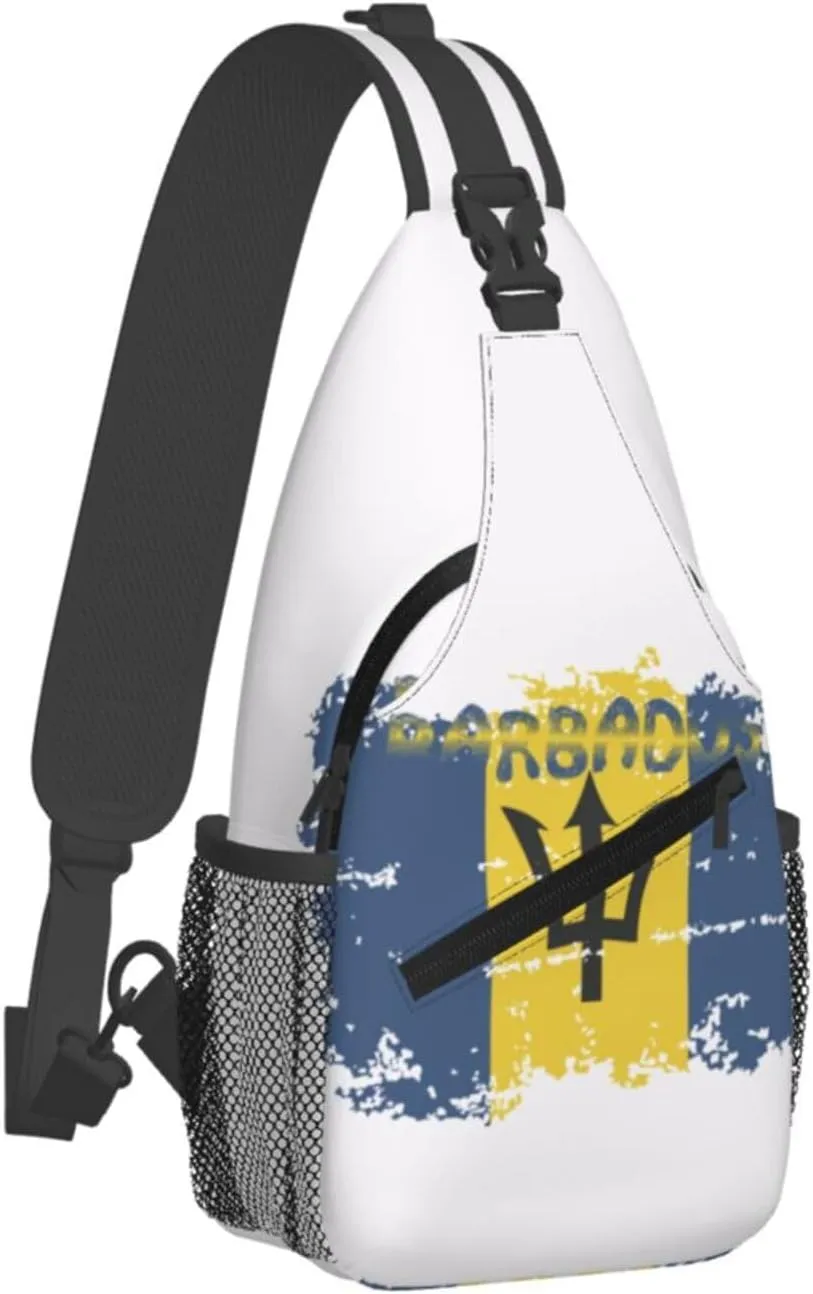 Barbados Shoulder Bag Barbados Flag Sling Backpack Daypack Casual Bag Barbadian Backpack Bag for Outdoor
