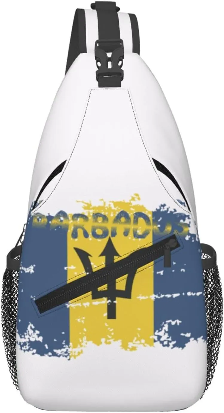 Barbados Shoulder Bag Barbados Flag Sling Backpack Daypack Casual Bag Barbadian Backpack Bag for Outdoor