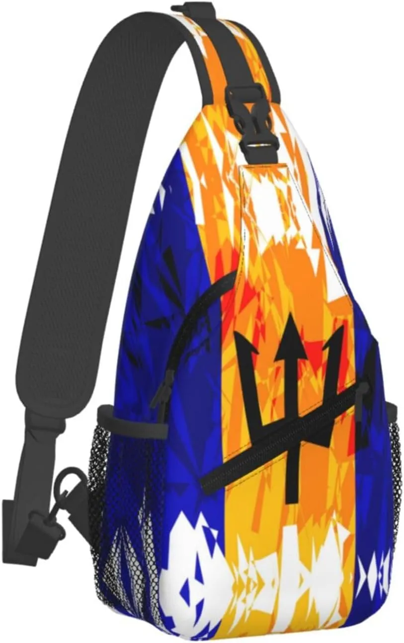 Barbados Shoulder Bag Barbados Flag Sling Backpack Daypack Casual Bag Barbadian Backpack Bag for Outdoor