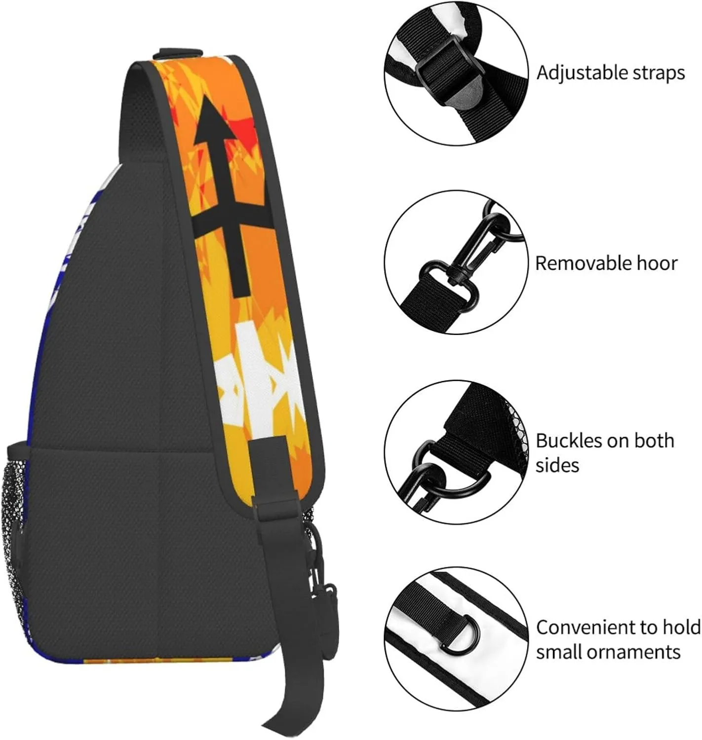 Barbados Shoulder Bag Barbados Flag Sling Backpack Daypack Casual Bag Barbadian Backpack Bag for Outdoor