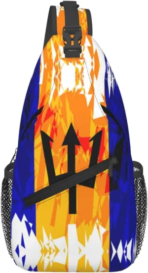Barbados Shoulder Bag Barbados Flag Sling Backpack Daypack Casual Bag Barbadian Backpack Bag for Outdoor
