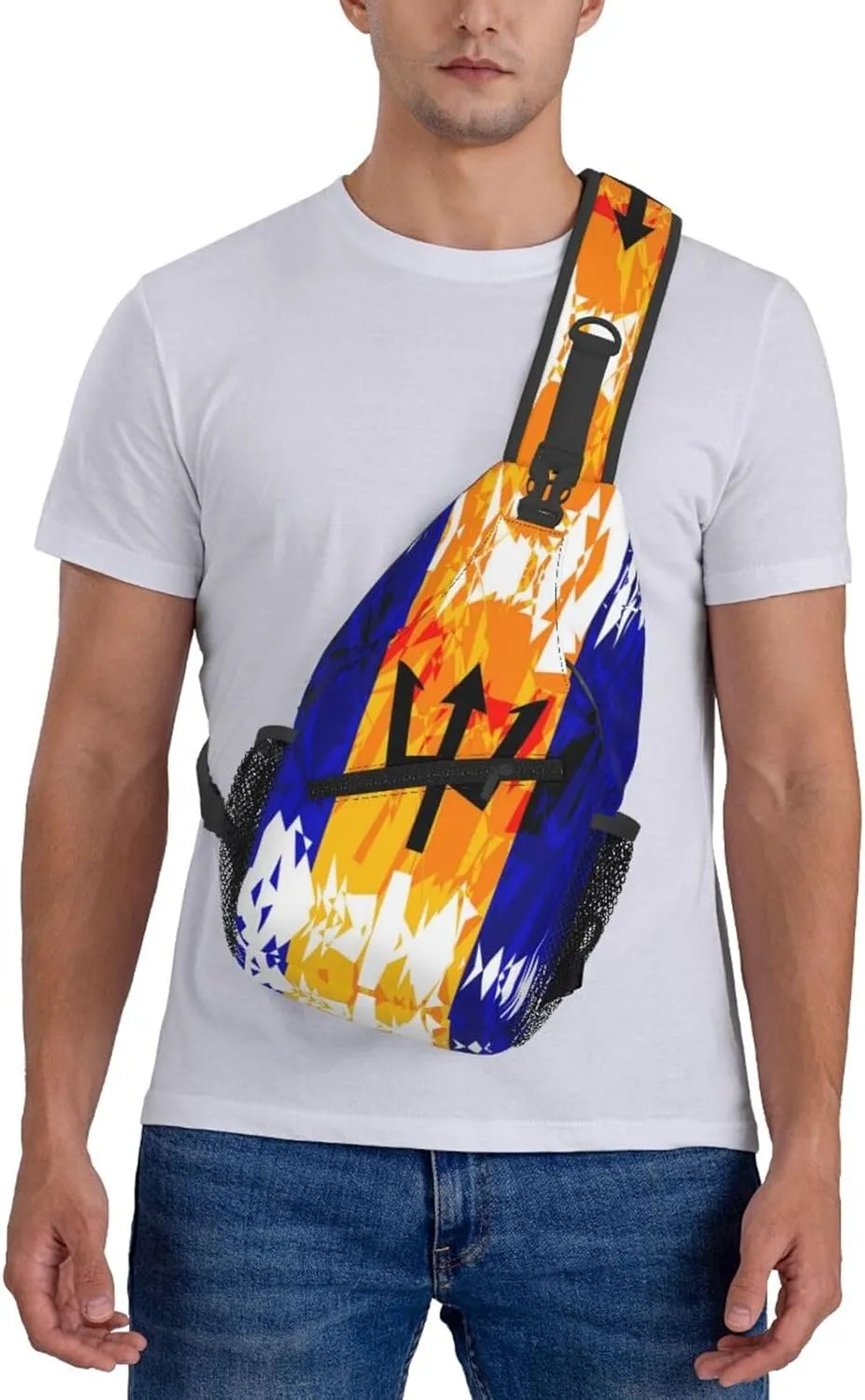 Barbados Shoulder Bag Barbados Flag Sling Backpack Daypack Casual Bag Barbadian Backpack Bag for Outdoor
