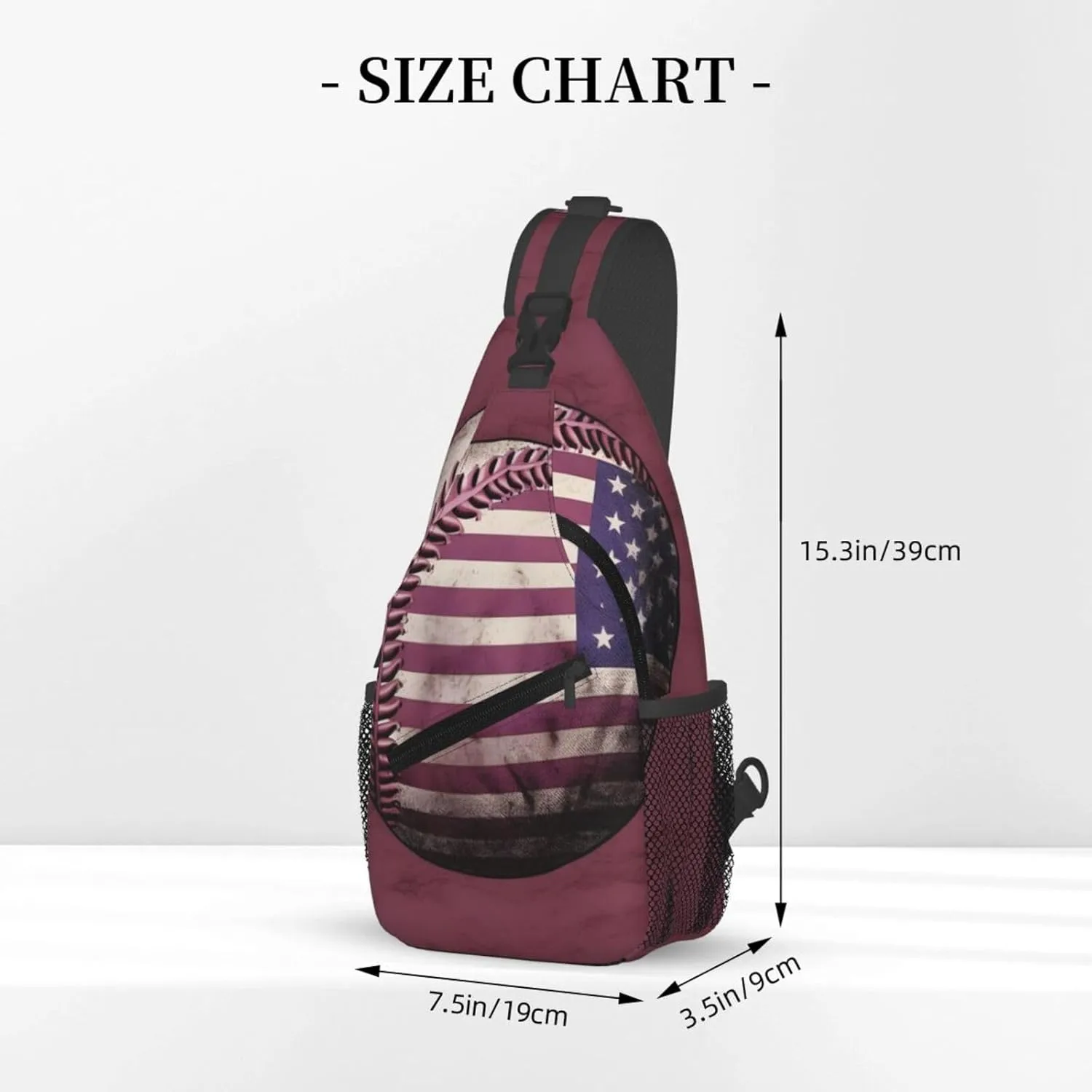 Baseball American Flag Cross Chest Bag For Men Shoulder Bag Travel Hiking Daypack For Women Sling Bag Unisex Crossbody Backpack Casual Bags