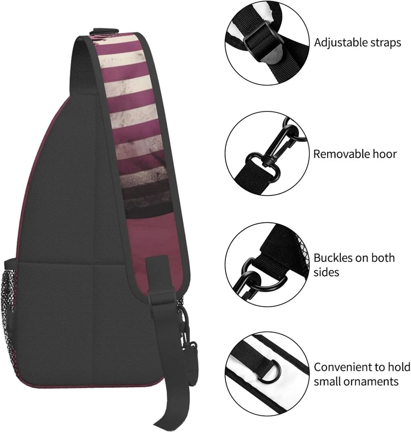 Baseball American Flag Cross Chest Bag For Men Shoulder Bag Travel Hiking Daypack For Women Sling Bag Unisex Crossbody Backpack Casual Bags