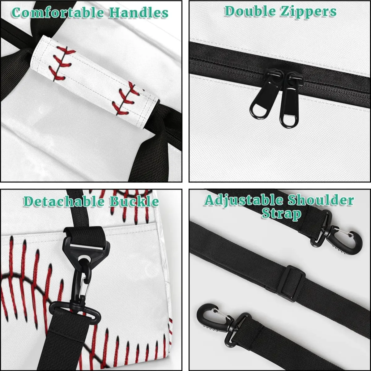 Baseball Kids Duffle Bags for Boys Girls, Baseball Texture Sport Gym Bag Waterproof Travel Overnight Weekender Bag Teen Dance Gymnastics Sleepover Bag