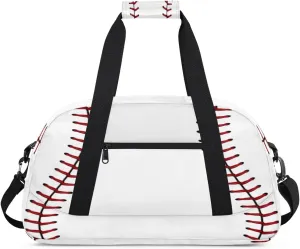 Baseball Kids Duffle Bags for Boys Girls, Baseball Texture Sport Gym Bag Waterproof Travel Overnight Weekender Bag Teen Dance Gymnastics Sleepover Bag