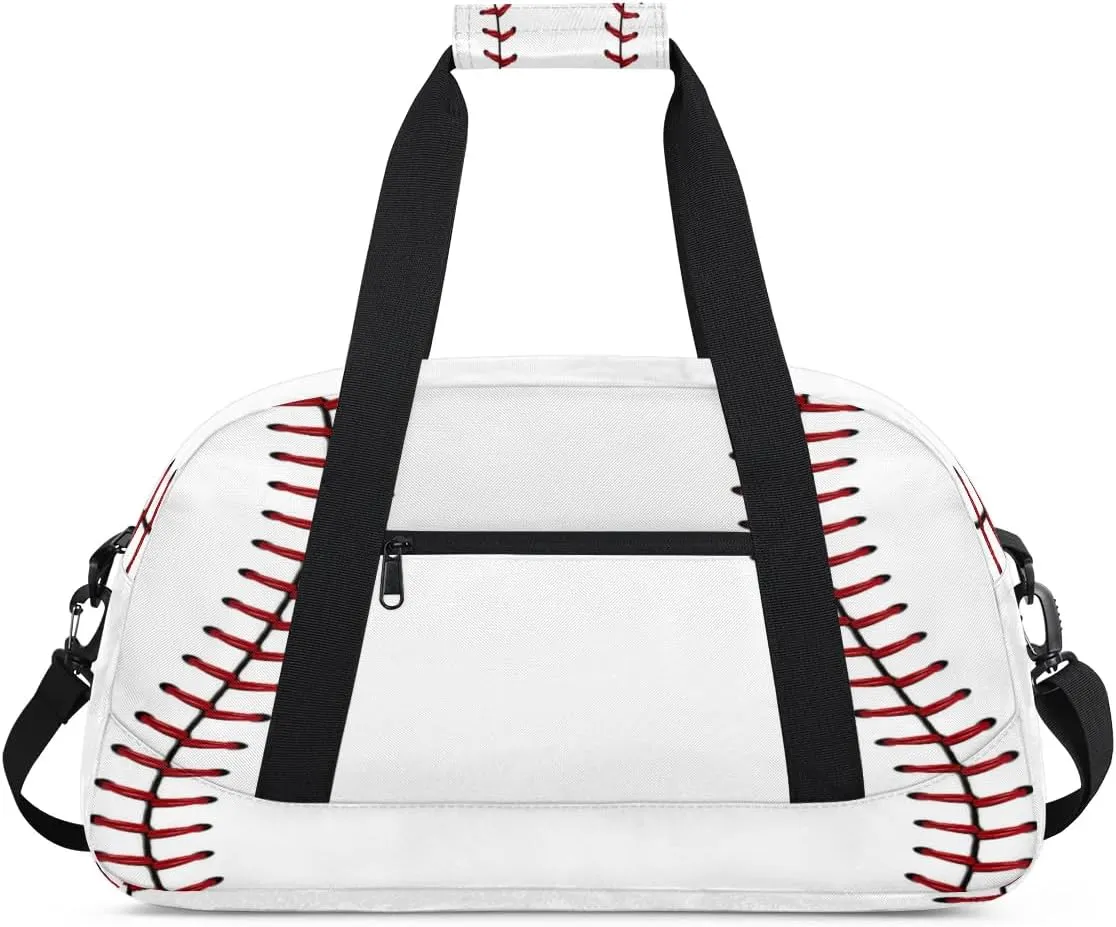 Baseball Kids Duffle Bags for Boys Girls, Baseball Texture Sport Gym Bag Waterproof Travel Overnight Weekender Bag Teen Dance Gymnastics Sleepover Bag