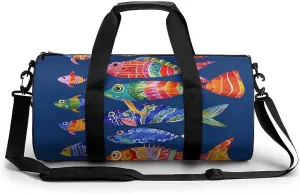 Batik Art Style Gym Bag Small Travel Duffle Bag with Compartment Carry On Weekender Bag for Women Men