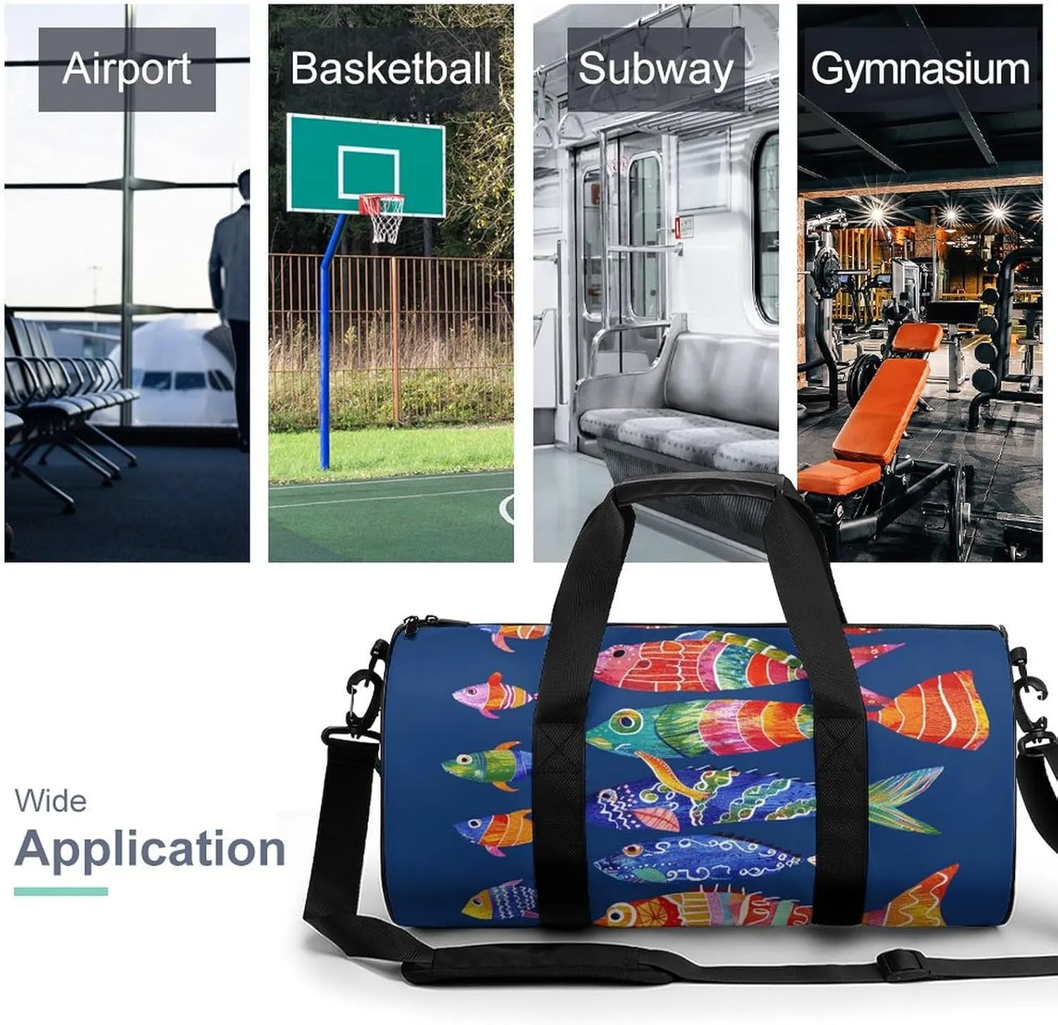 Batik Art Style Gym Bag Small Travel Duffle Bag with Compartment Carry On Weekender Bag for Women Men