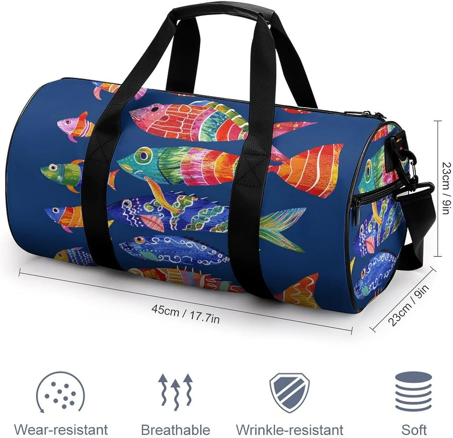 Batik Art Style Gym Bag Small Travel Duffle Bag with Compartment Carry On Weekender Bag for Women Men