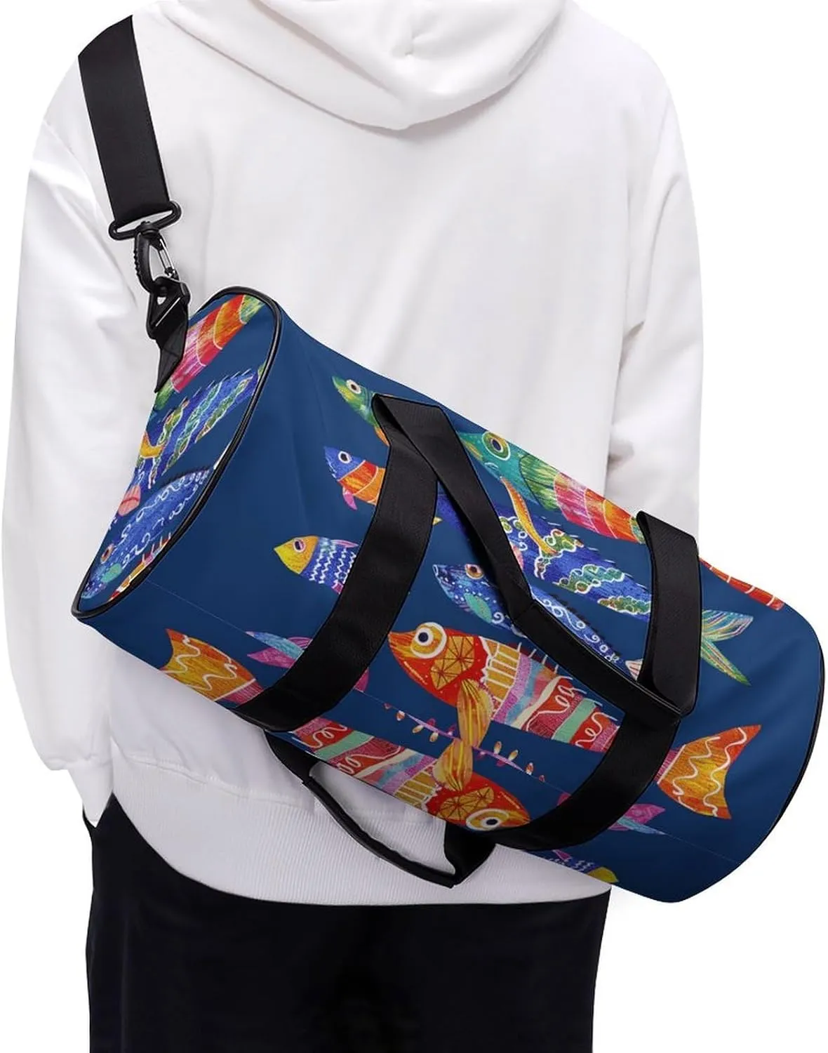 Batik Art Style Gym Bag Small Travel Duffle Bag with Compartment Carry On Weekender Bag for Women Men