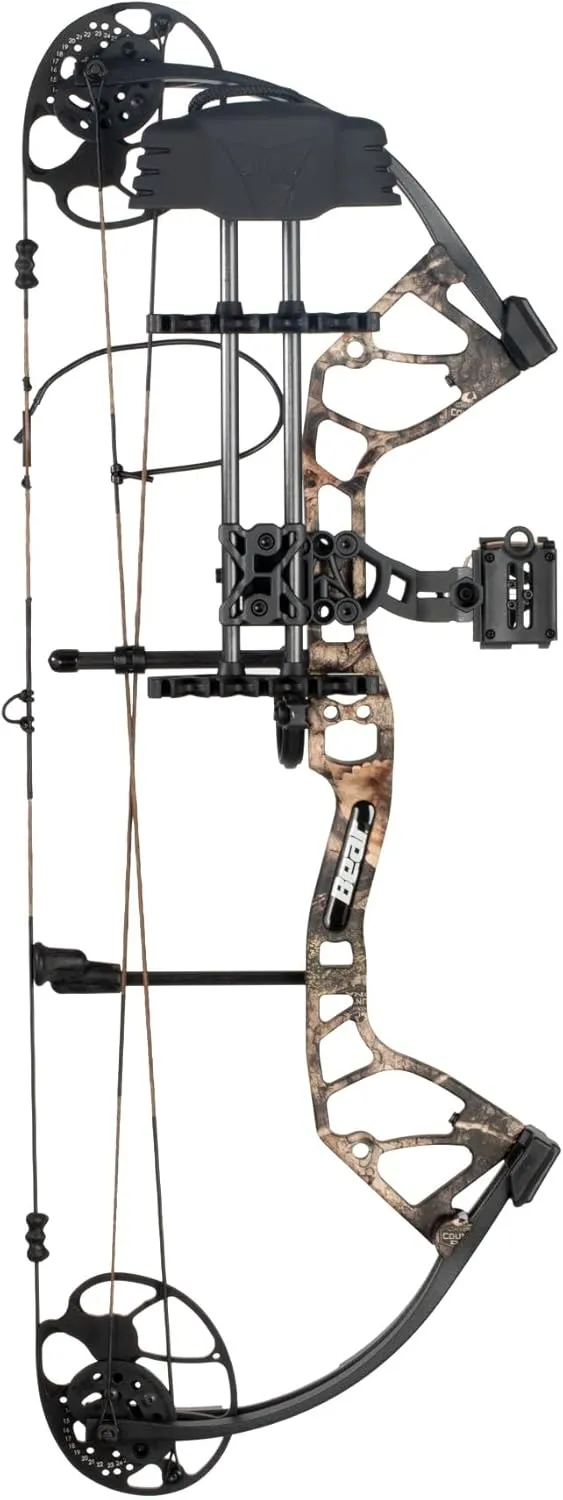 Bear Archery Royale Ready to Hunt Extra Compound Bow Package for Adults and Youth, 12”- 27” Draw Length, 5-50 Lbs Draw Weight, Up to 290 FPS, Limbs Made in USA, Limited Life-Time Warranty