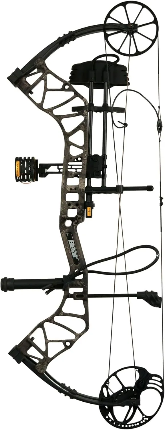 Bear Archery Species EV Ready to Hunt Adult Compound Bow Package, 23.5”- 30.5” Draw Length, 55-70 and 45-60 Lbs Draw Weight, Up to 320 FPS, Made in USA, Limited Life-Time Warranty