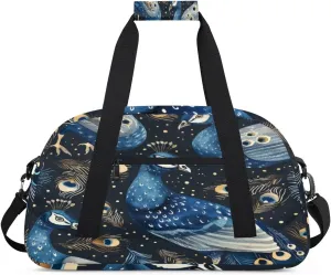 Beautiful Peacock Gym Duffel Bag for Men Women Peacock Feathers Sports Tote Bag with Adjustable Shoulder Strap for Dance Gymnastics Traveling Outdoor Camping Overnight Stay