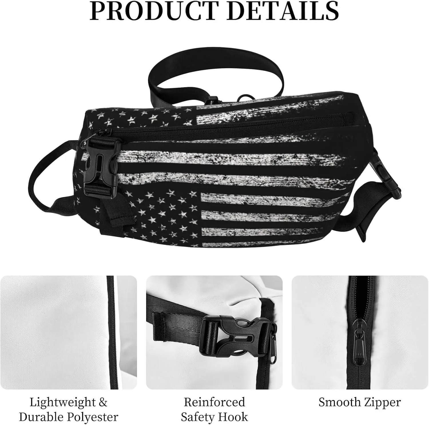 Beautiful Rainbow Colors Mermaid Print Lightweight Adjustable Crossbody Backpack Daypack For Men,Women Sling Bag