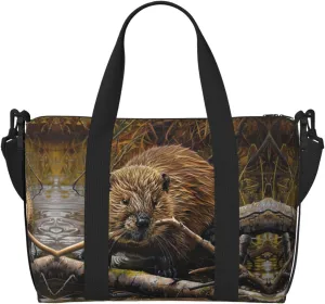 Beaver Working Print Fashionable Handbag Crossbody Bag,Perfect For Travel,Weekend Getaways And Daily Use