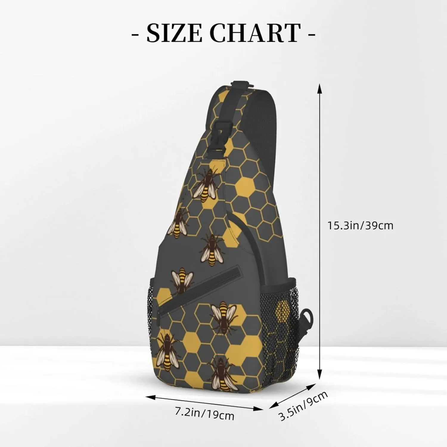 Bee Sling Bag Crossbody Travel Hiking Backpack Daypack for Women Men Unisex，Shoulder Chest Bags Cycling Gym