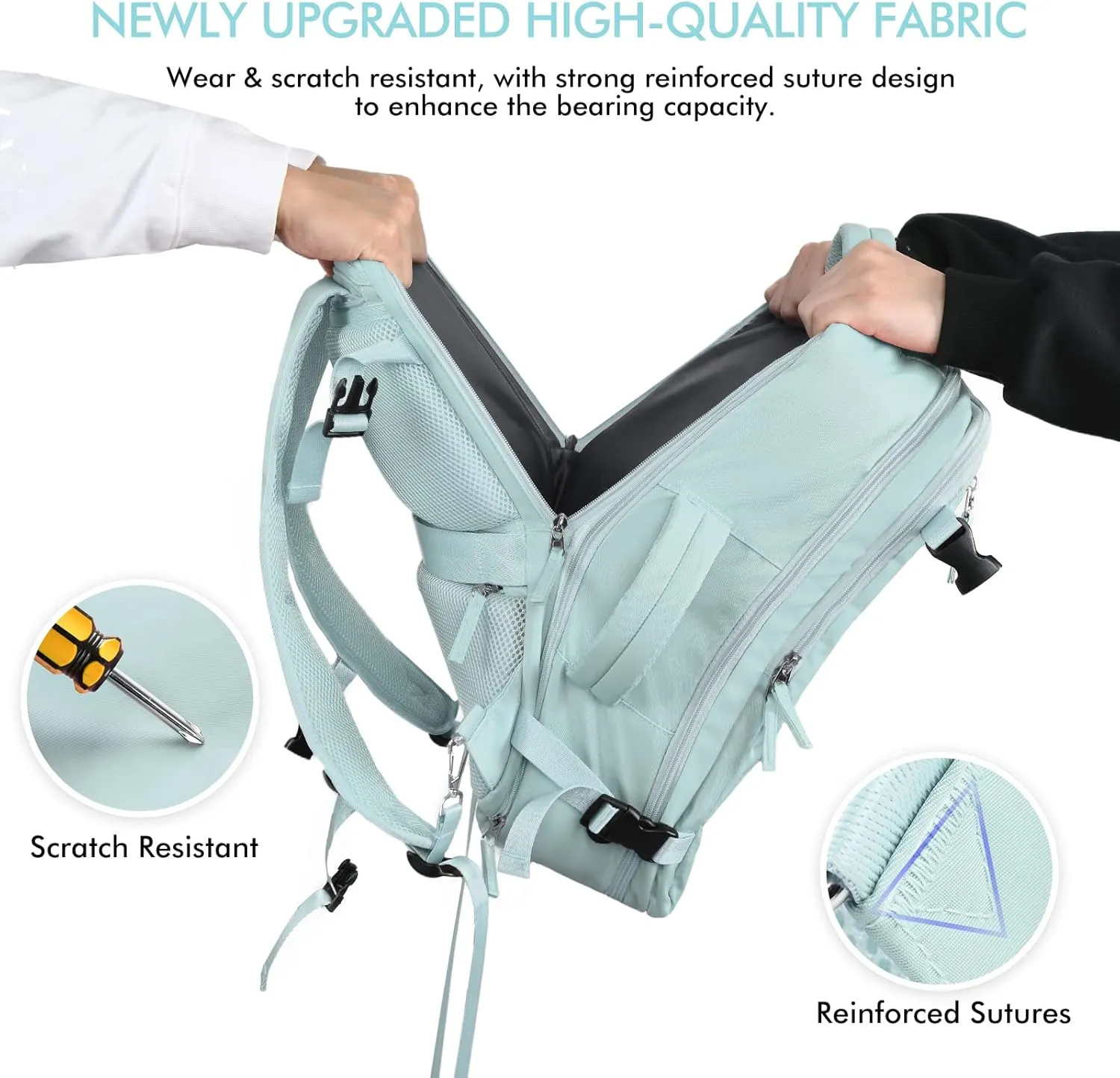 Beraliy Large Travel Backpack for Women Airline Approved, Carry On Backpack, 17 Inch Laptop Backpack, Personal Item Bag Casual Daypack Backpacks, Mint Green