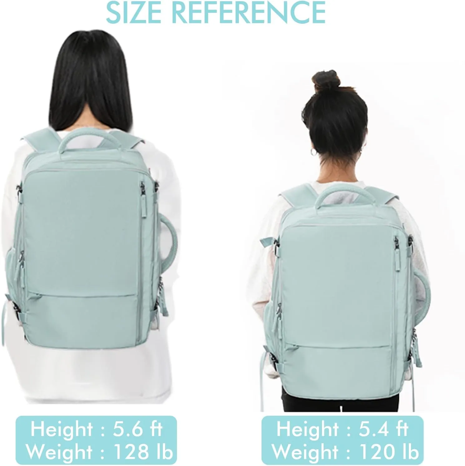 Beraliy Large Travel Backpack for Women Airline Approved, Carry On Backpack, 17 Inch Laptop Backpack, Personal Item Bag Casual Daypack Backpacks, Mint Green