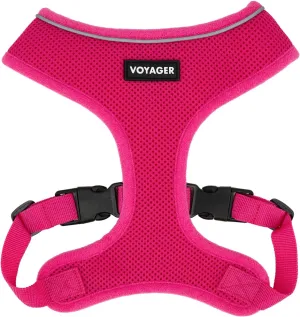 Best Pet Supplies Voyager Aerolite No Pull Mesh Dog Harness, Reflective Stitching, Breathable Harness, Adjustable for Walking, Training, Running, Heavy Duty and Durable, Fuchsia, M