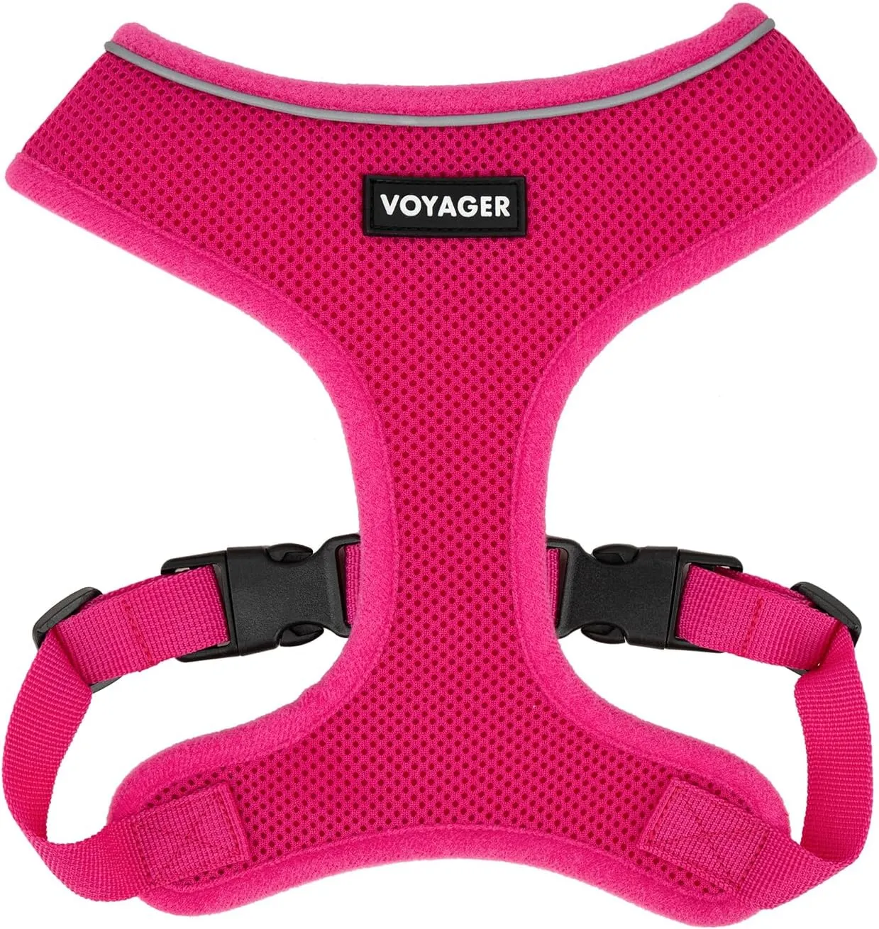 Best Pet Supplies Voyager Aerolite No Pull Mesh Dog Harness, Reflective Stitching, Breathable Harness, Adjustable for Walking, Training, Running, Heavy Duty and Durable, Fuchsia, M