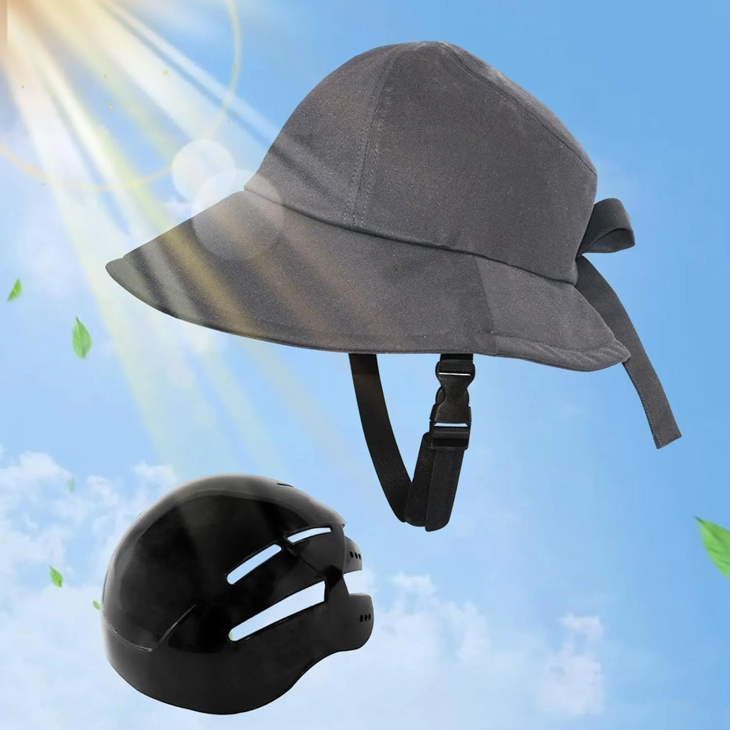 Bicycle Helmet Hat Shaped Helmet Safety 58-60cm Sun Hat Bike Helmet Hat Type Helmet for Women's Unisex School Cycling Riding