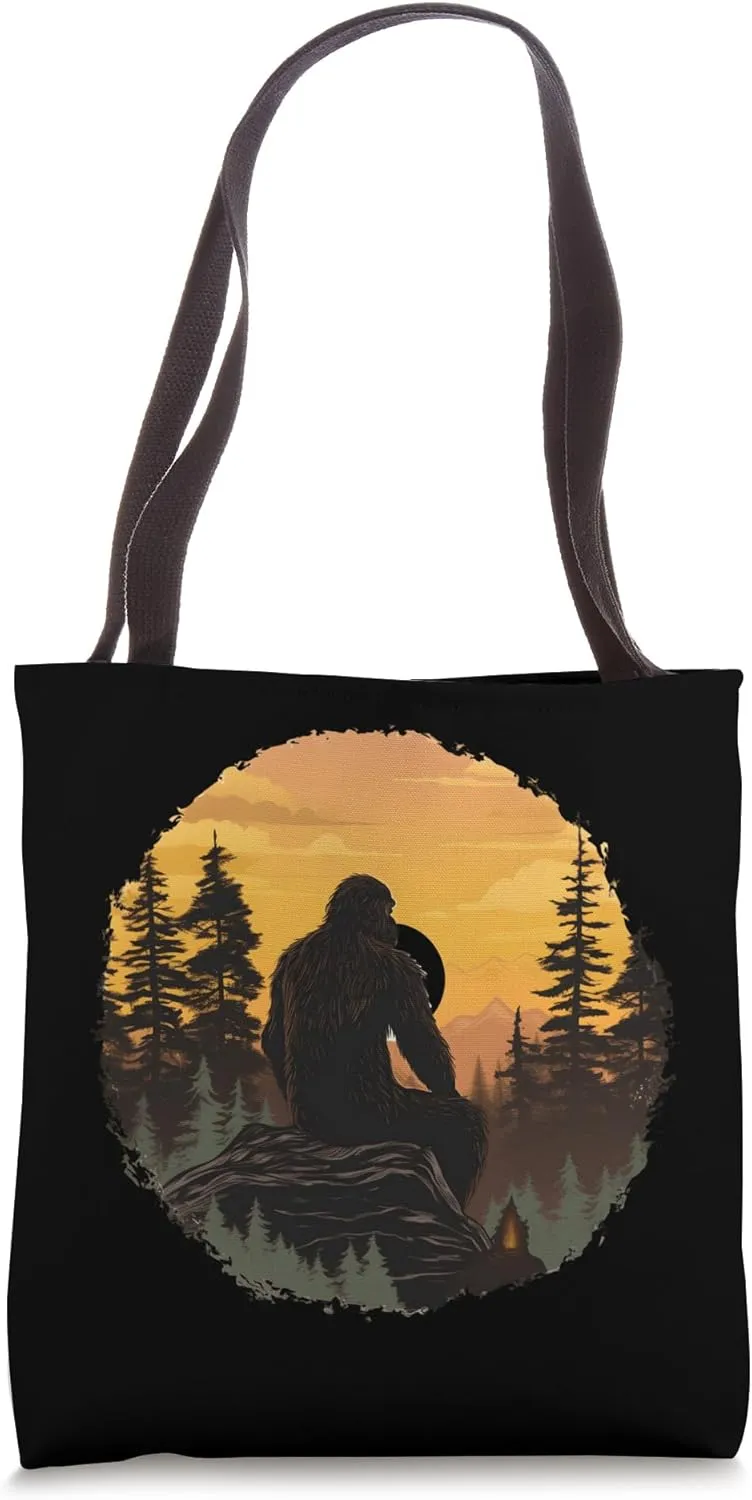 Bigfoot Realm Among the Trees In The Forest Sasquatch Tote Bag