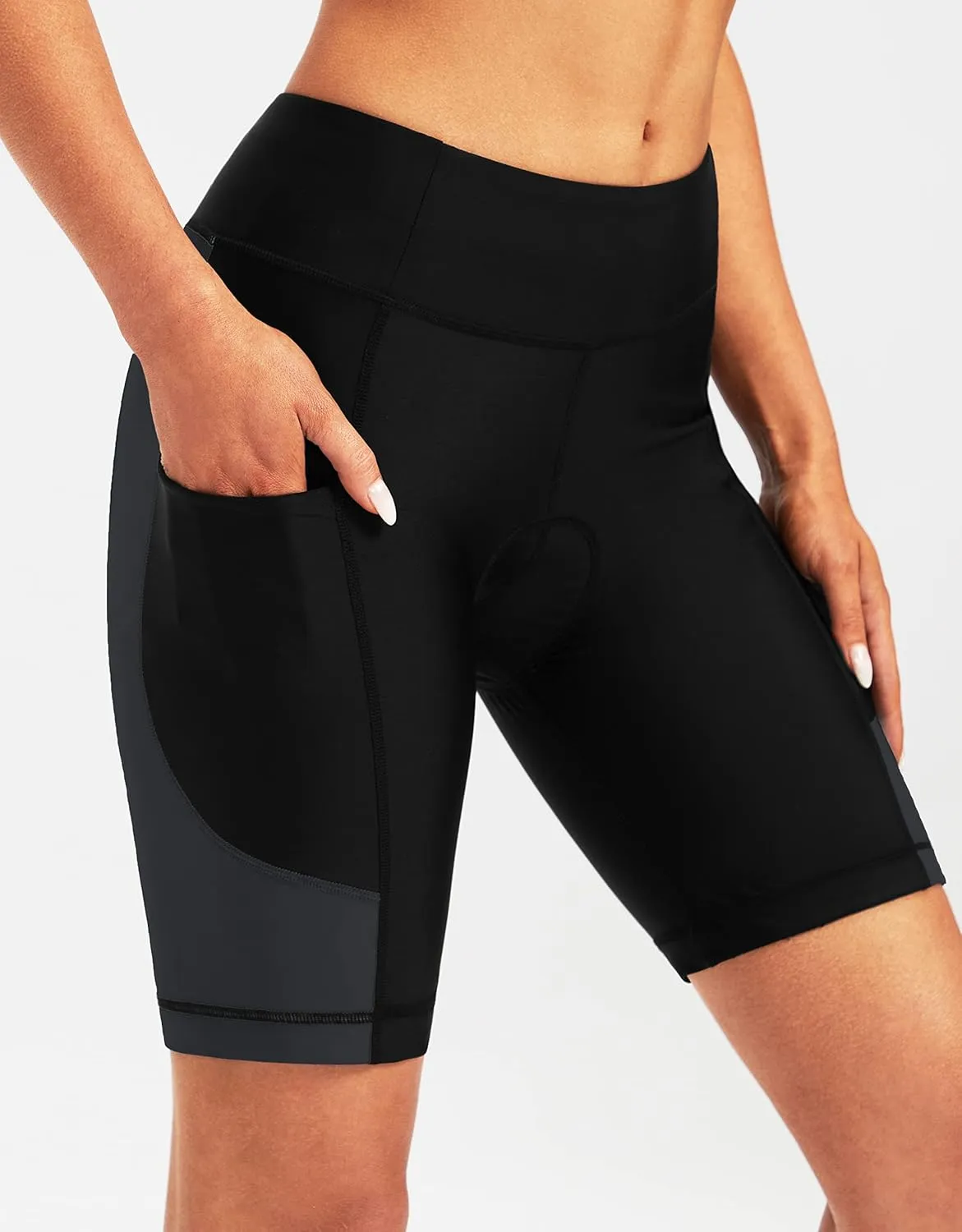 Bikewa Women's 4D Padded Bike Shorts Cycling Riding Road Biking Bicycle Cycle Shorts for Women Zipper Pockets