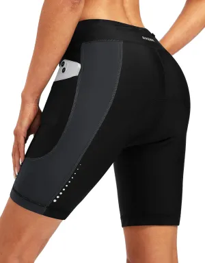 Bikewa Women's 4D Padded Bike Shorts Cycling Riding Road Biking Bicycle Cycle Shorts for Women Zipper Pockets
