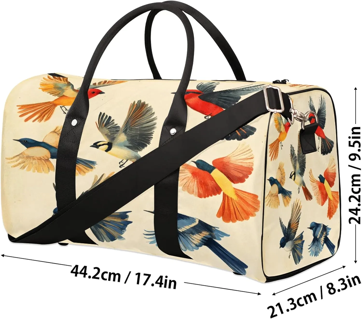Bird Duffle Bag for Travel, Overnight Weekend Gym Carry On Luggage Bag, Funny Travel Duffel Bag for Men Women