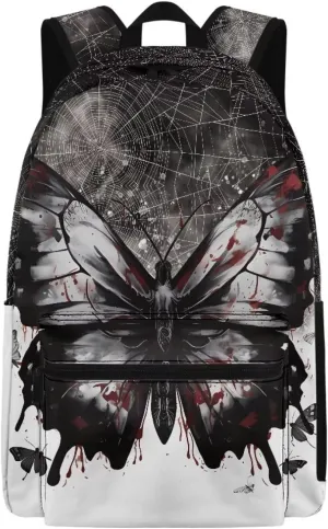 Black Butterfly 6Th Grade Backpack for KIds 17 Inch Backpack for Girls Ideal for Students Go To School Extracurricular Activities
