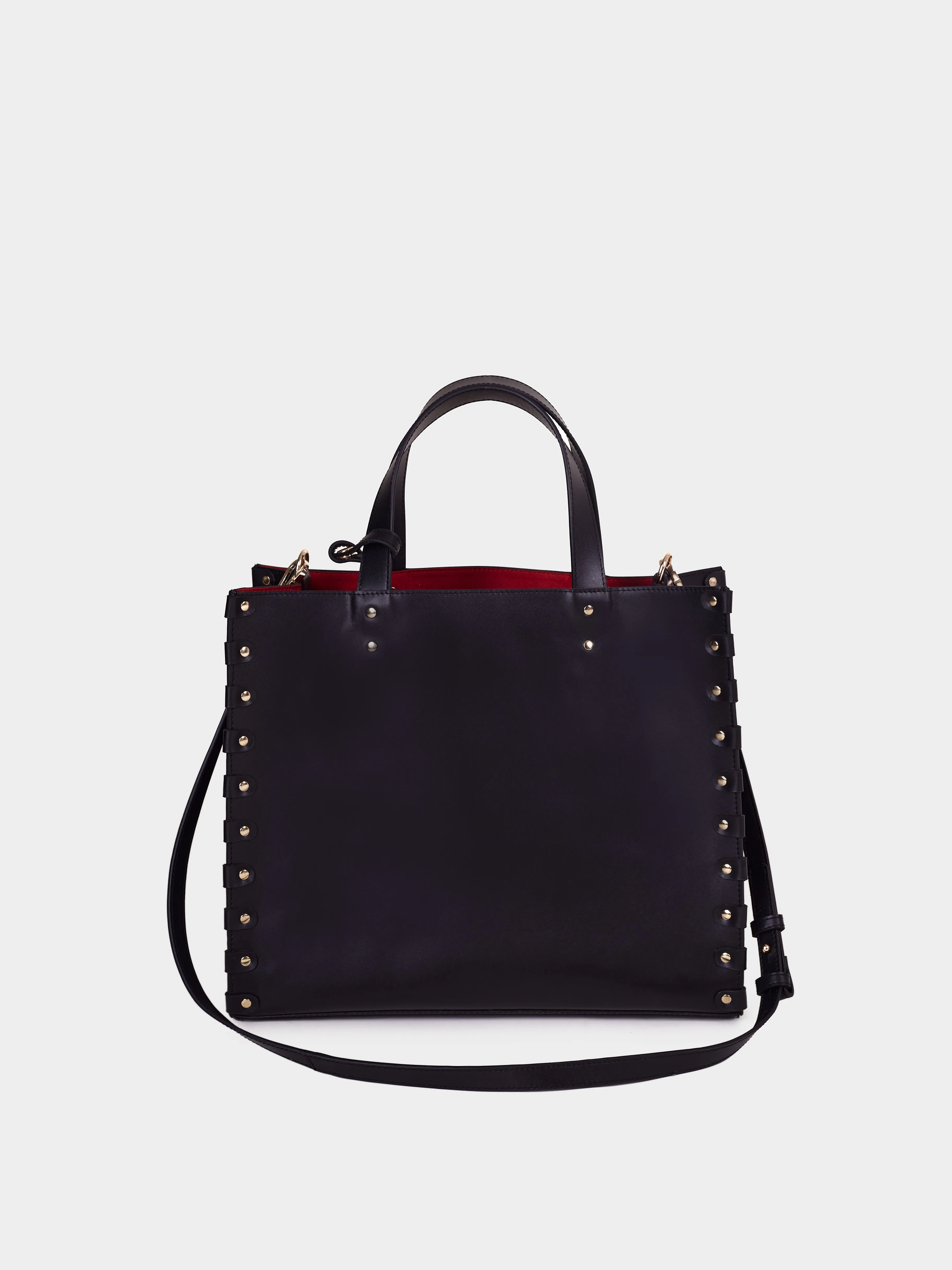 Black Globe Trotter Leather Tote