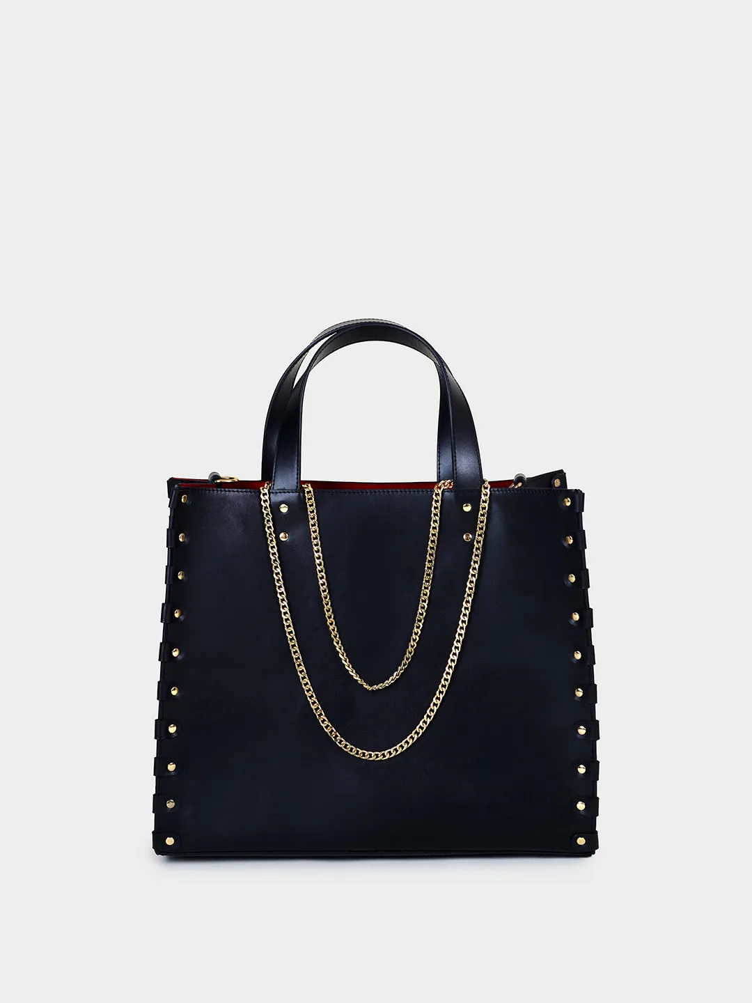 Black Globe Trotter Leather Tote