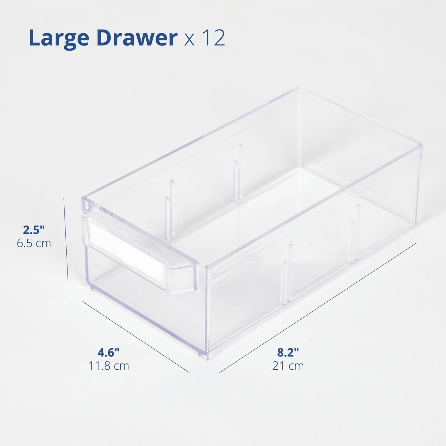 Blue Ginkgo Large 12-Drawer Cabinet – Stackable Clear Organizer for Hardware, Beads, Plastic Bricks, Office, and Craft Storage (Made in Korea, Yellow)